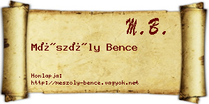 Mészöly Bence névjegykártya