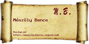 Mészöly Bence névjegykártya